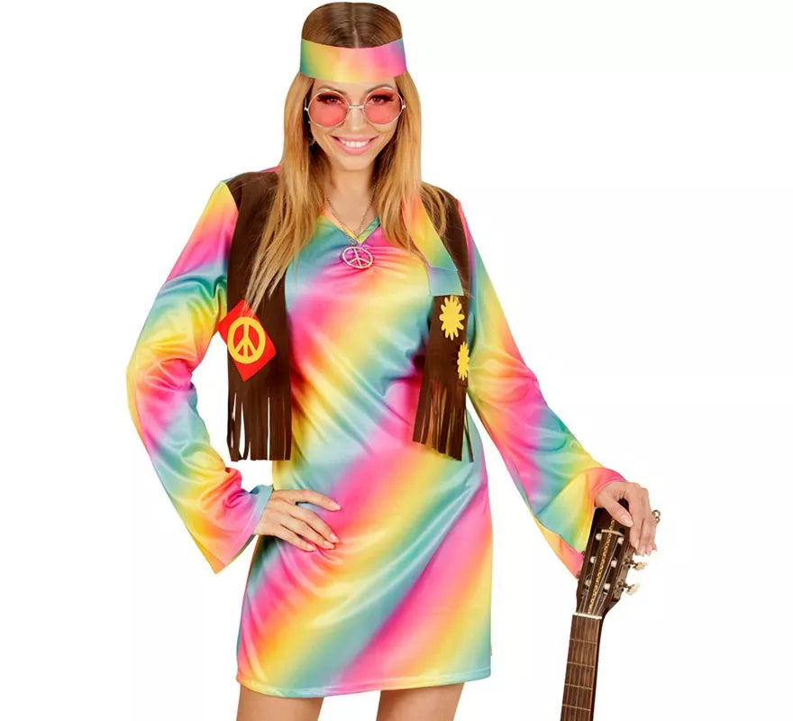 Translation missing: de.Disfraz de Hippie Arcoíris para mujer