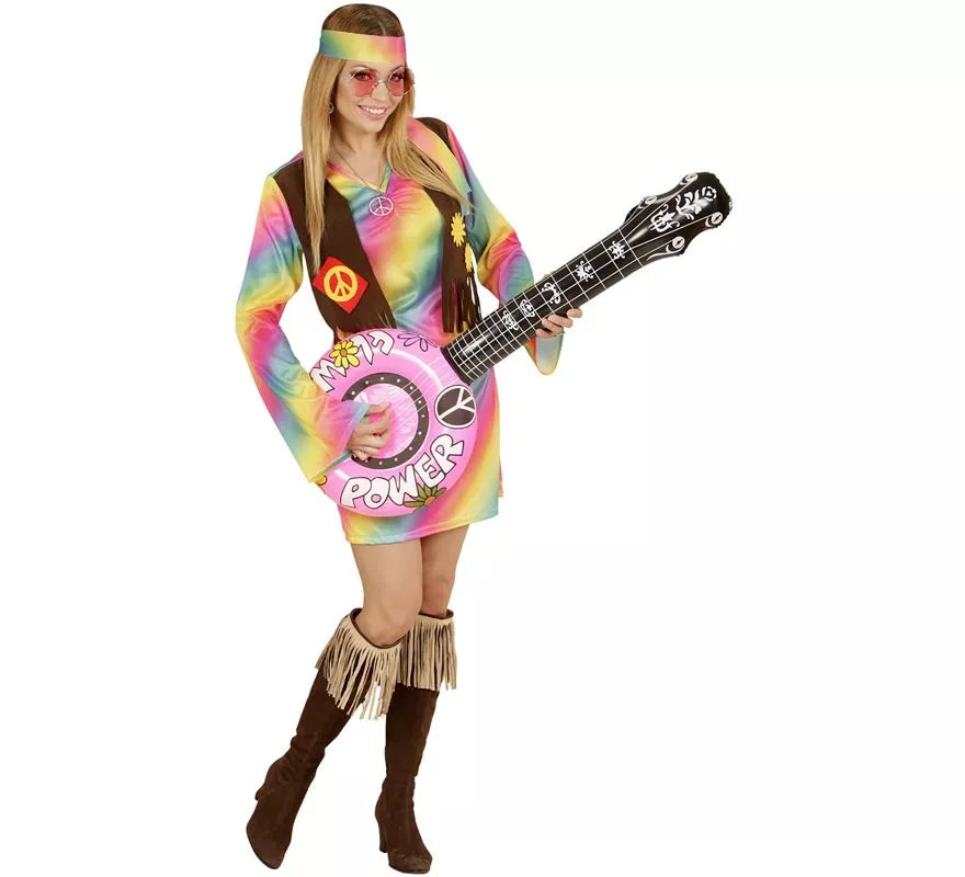 Translation missing: de.Disfraz de Hippie Arcoíris para mujer
