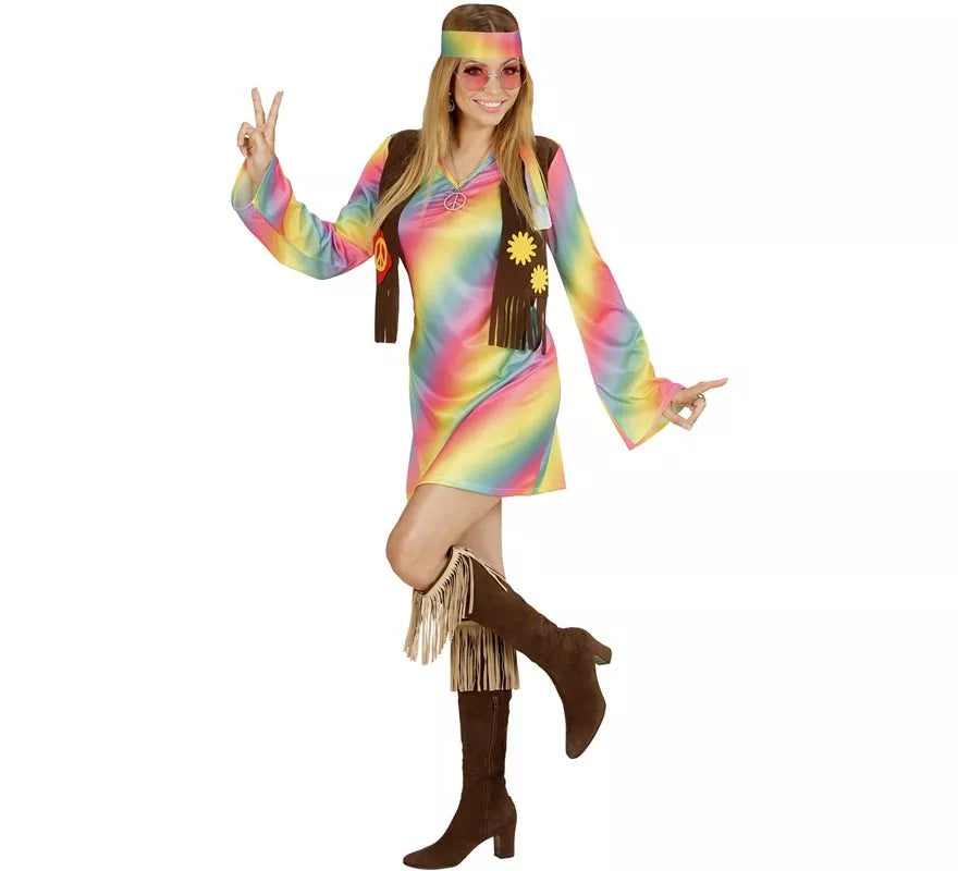 Translation missing: de.Disfraz de Hippie Arcoíris para mujer