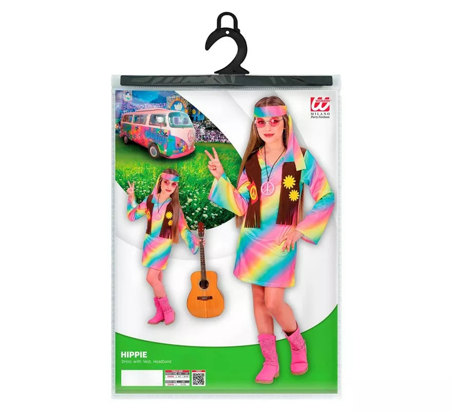 Translation missing: de.Disfraz de Hippie Arcoíris para niña y adolescente