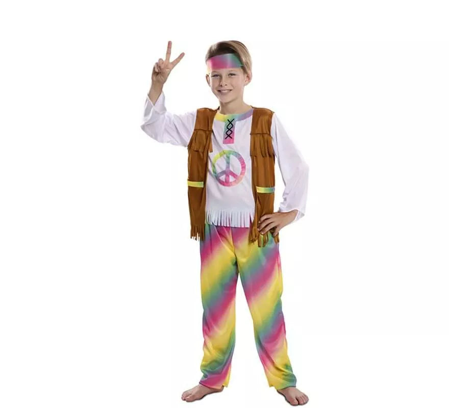 Translation missing: de.Disfraz de Hippie Arcoíris para niño