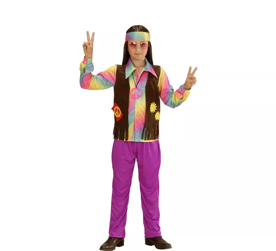 Translation missing: de.Disfraz de Hippie Arcoíris para niño y adolescente
