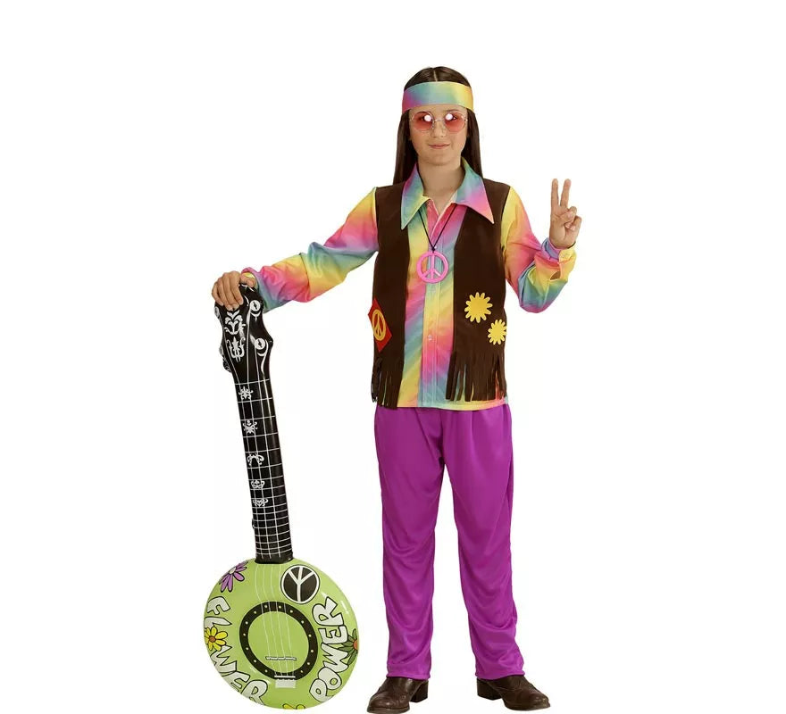Translation missing: de.Disfraz de Hippie Arcoíris para niño y adolescente