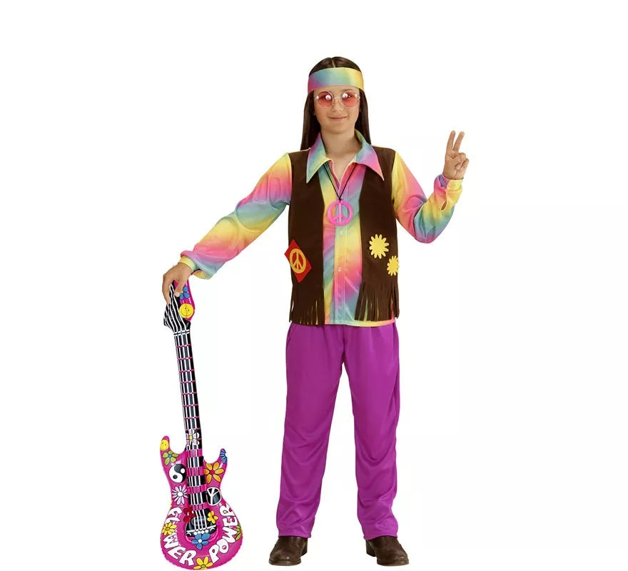 Translation missing: de.Disfraz de Hippie Arcoíris para niño y adolescente
