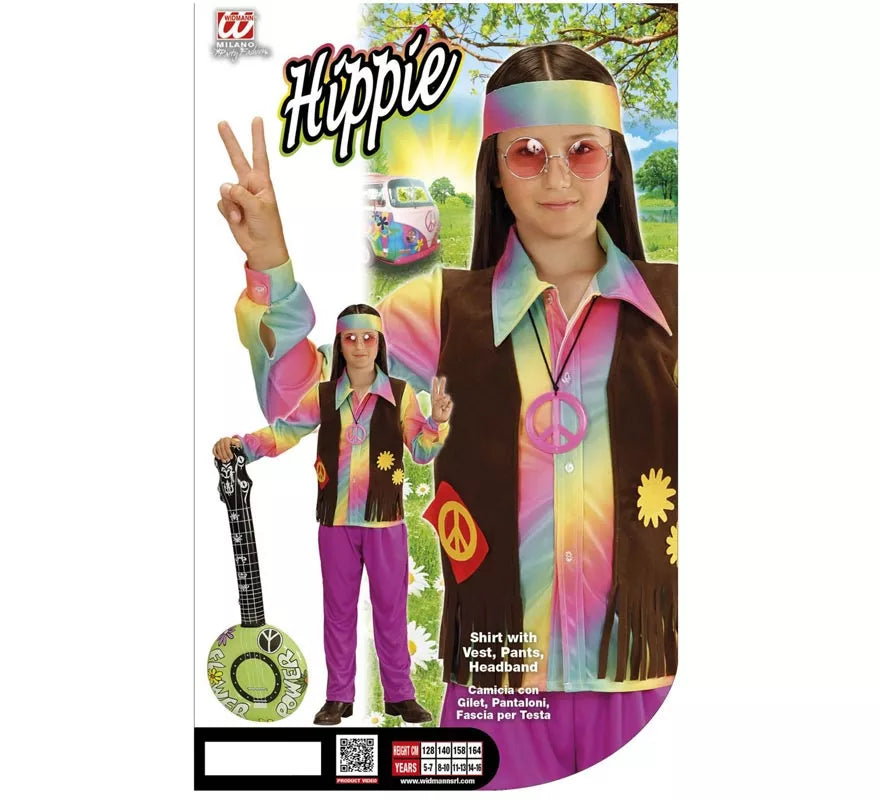 Translation missing: de.Disfraz de Hippie Arcoíris para niño y adolescente