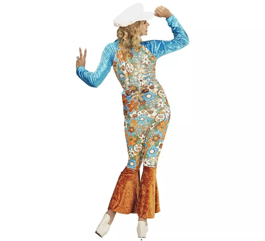 Translation missing: de.Disfraz de Hippie azul de terciopelo para mujer