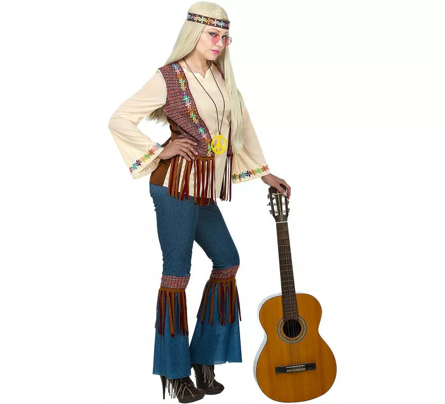 Translation missing: de.Disfraz de Hippie beige para mujer