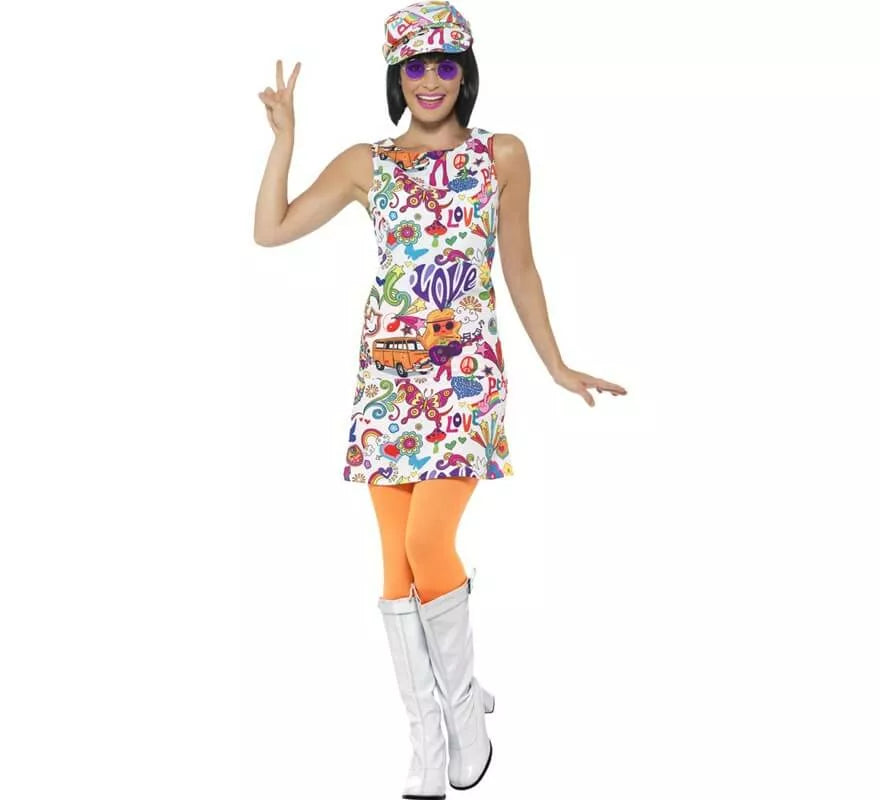 Translation missing: de.Disfraz de Hippie Buena Onda Años 60 para mujer