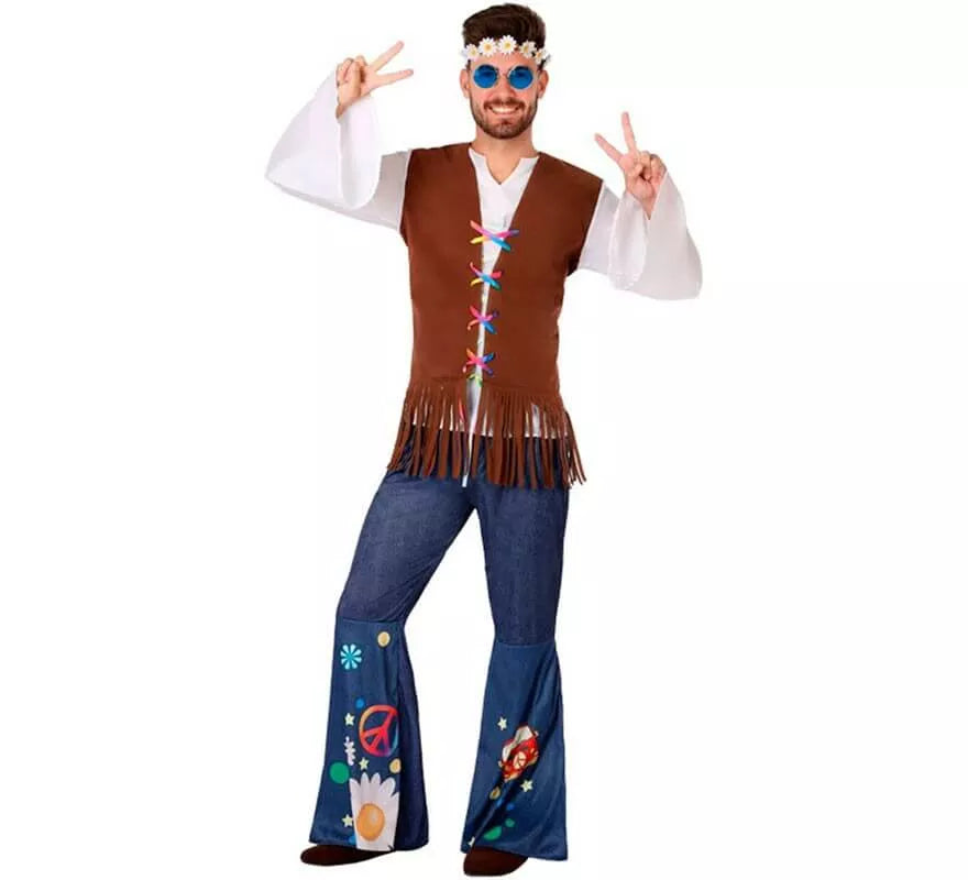 Translation missing: de.Disfraz de Hippie con Chaleco para hombre