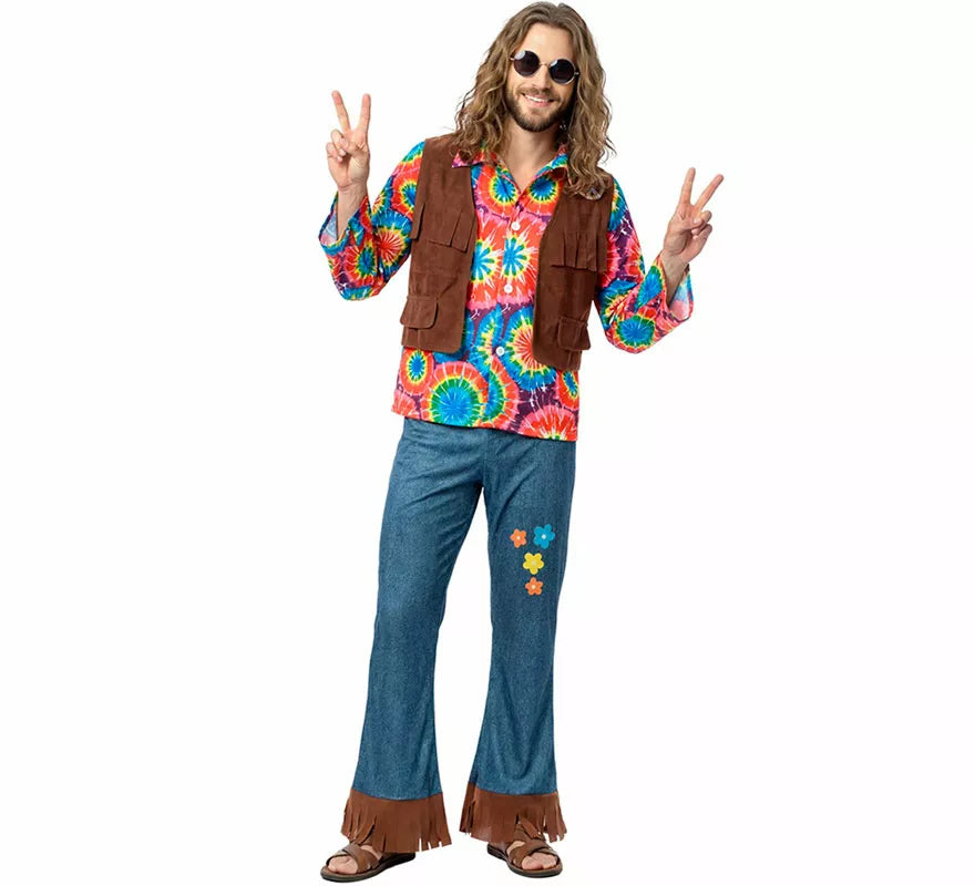 Translation missing: de.Disfraz de Hippie con Chaleco para hombre