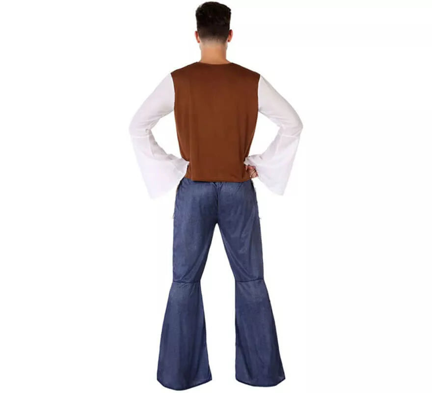 Disfraz de Hippie con Chaleco para hombre