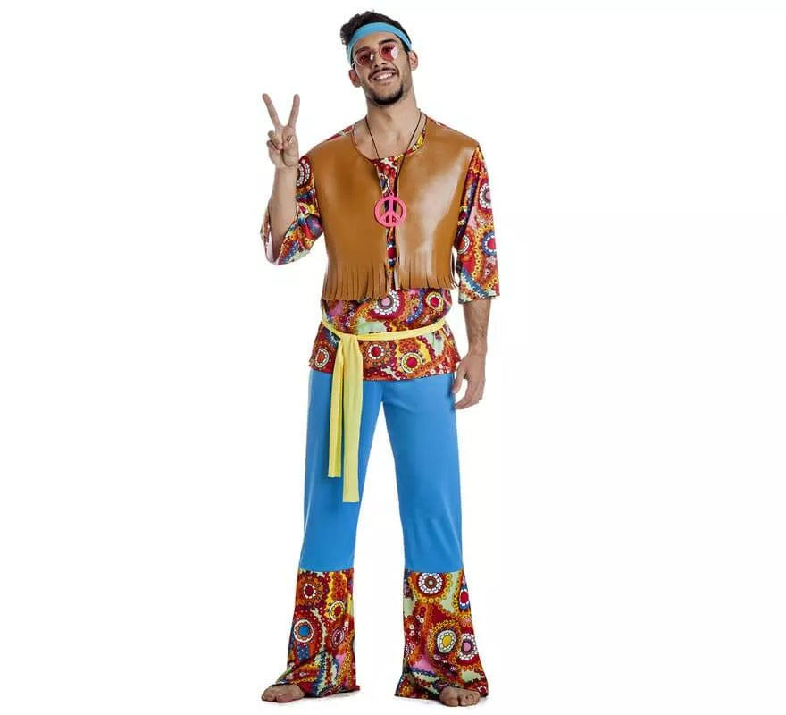 Translation missing: de.Disfraz de Hippie con Chaleco para hombre