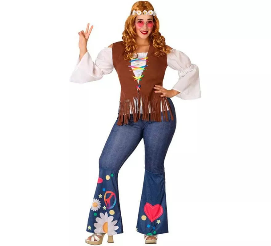 Translation missing: de.Disfraz de Hippie con Chaleco para mujer