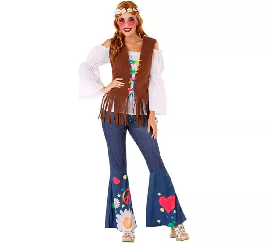 Translation missing: de.Disfraz de Hippie con Chaleco para mujer