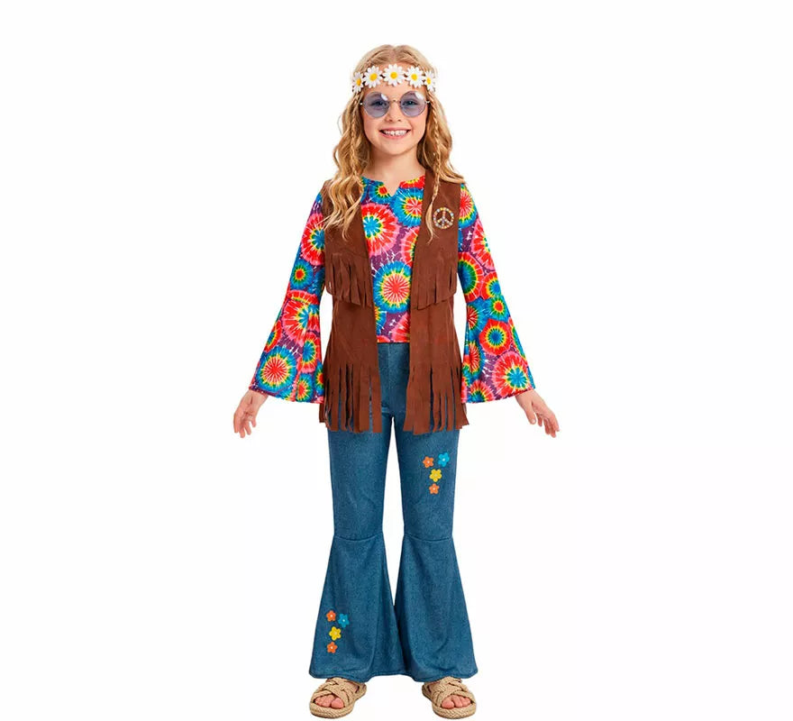 Translation missing: de.Disfraz de Hippie con Chaleco para niña