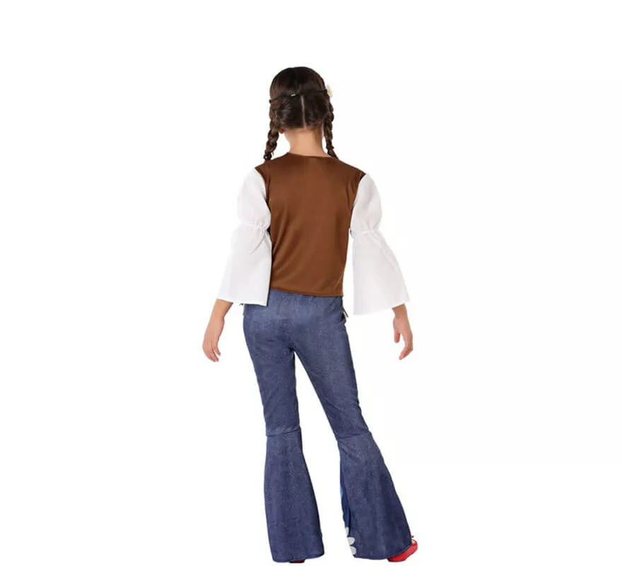 Disfraz de Hippie con Chaleco para niña