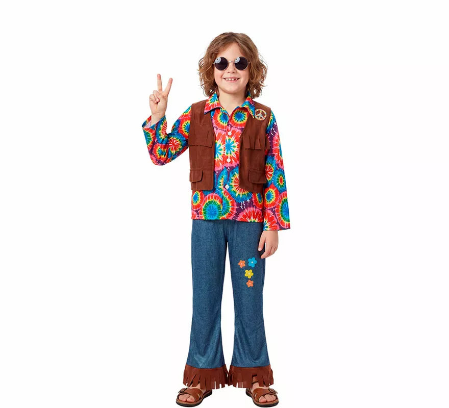 Translation missing: de.Disfraz de Hippie con Chaleco para niño
