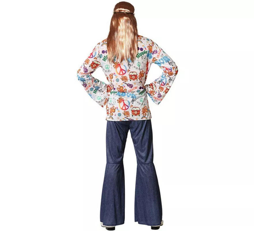 Translation missing: de.Disfraz de Hippie con Estampado para hombre