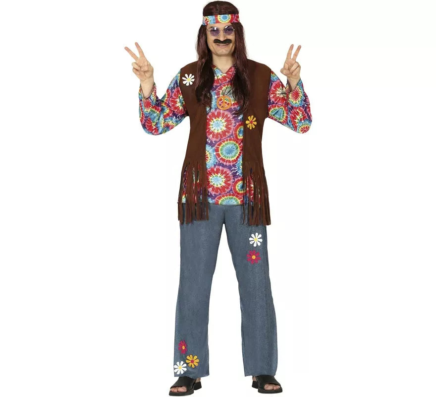 Translation missing: de.Disfraz de Hippie con Flores para hombre