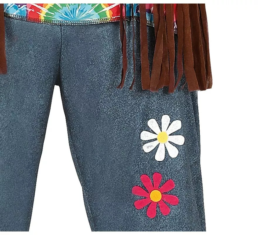 Disfraz de Hippie con Flores para hombre
