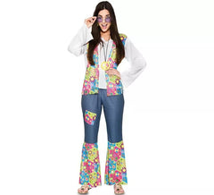 Hippie-Kostüm mit Blumen für Frauen