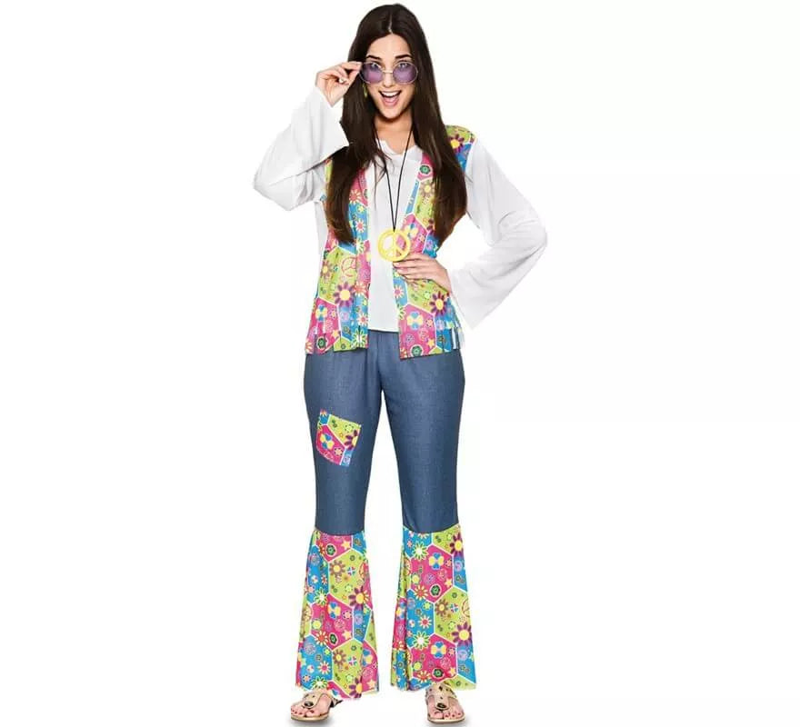 Translation missing: de.Disfraz de Hippie con flores para mujer