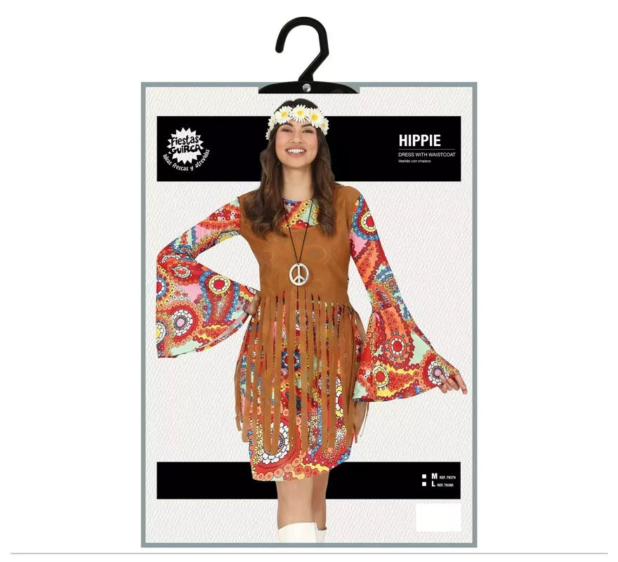 Translation missing: de.Disfraz de Hippie con vestido corto para mujer
