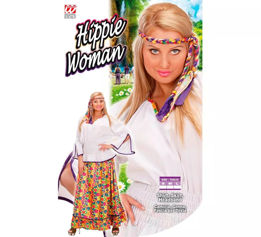 Disfraz de Hippie de terciopelo para mujer