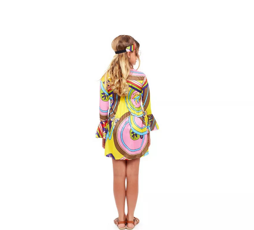 Translation missing: de.Disfraz de Hippie estampado Psicodélico para niña