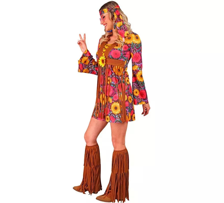 Translation missing: de.Disfraz de Hippie floral con flecos para mujer