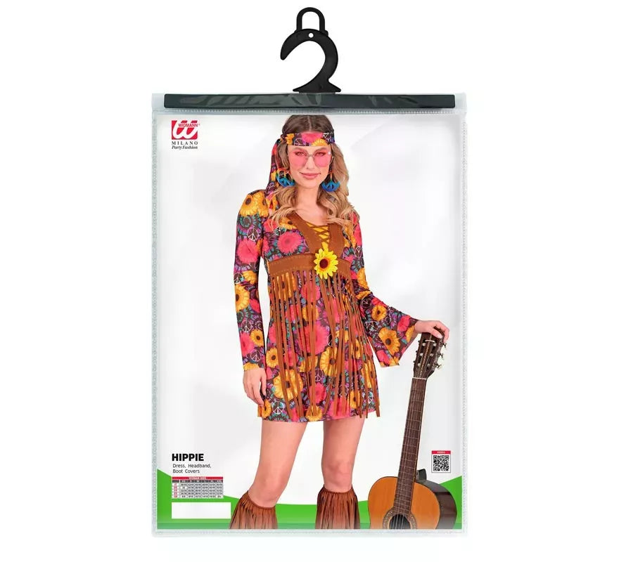 Translation missing: de.Disfraz de Hippie floral con flecos para mujer