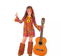 Disfraz de Hippie Floral con flecos para niña y adolescente
