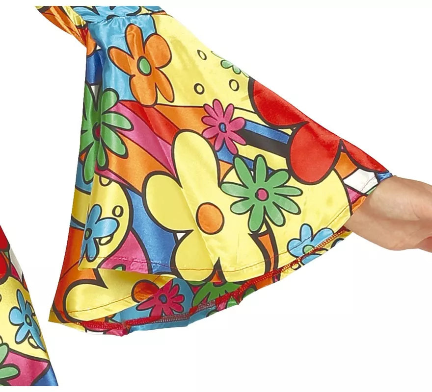 Disfraz de Hippie Floreada para mujer
