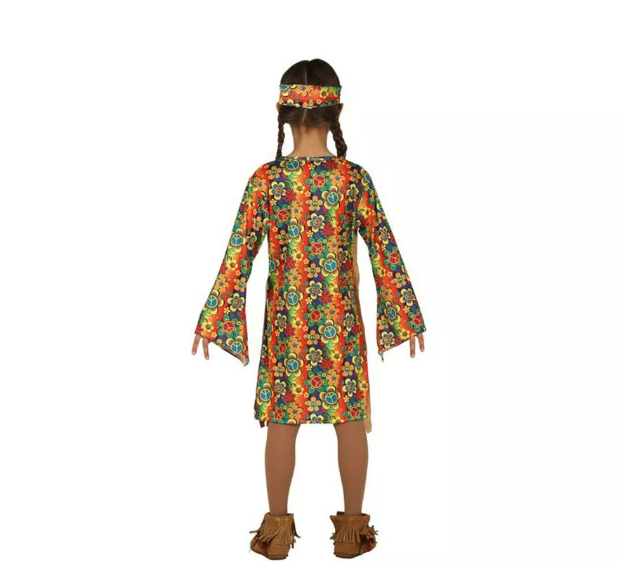 Translation missing: de.Disfraz de Hippie Floreada para niña