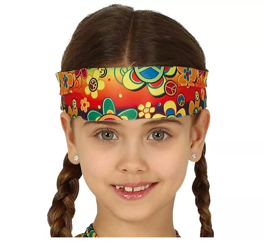 Translation missing: de.Disfraz de Hippie Floreada para niña