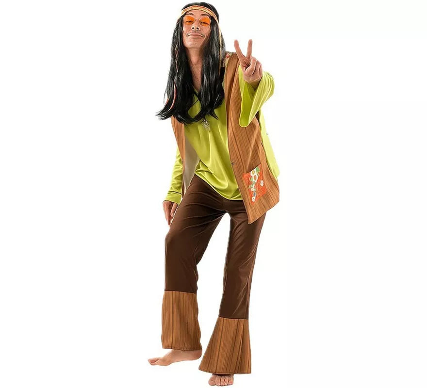 Translation missing: de.Disfraz de Hippie Floreado para hombre