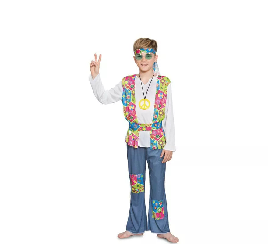 Translation missing: de.Disfraz de Hippie floreado para niño