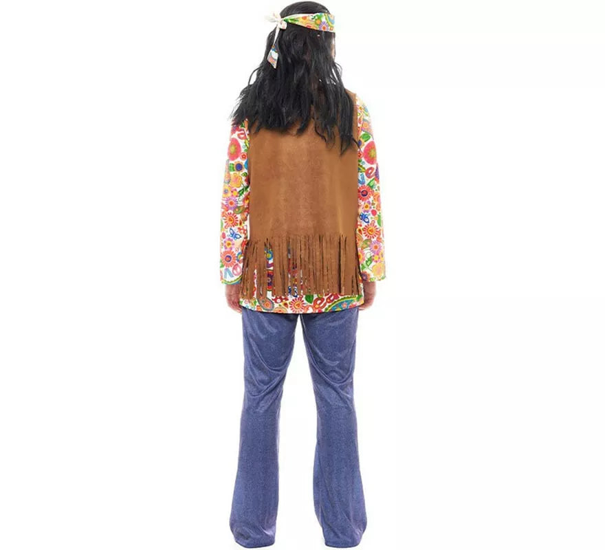 Translation missing: de.Disfraz de Hippie Flores con chaleco para hombre