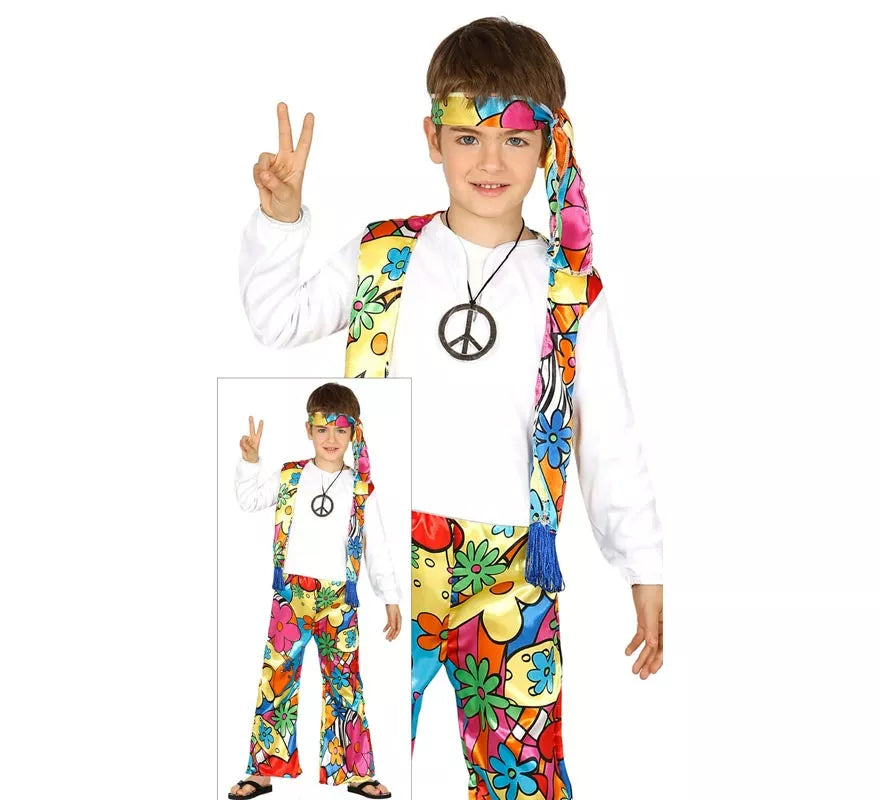 Translation missing: de.Disfraz de Hippie Florido para niños
