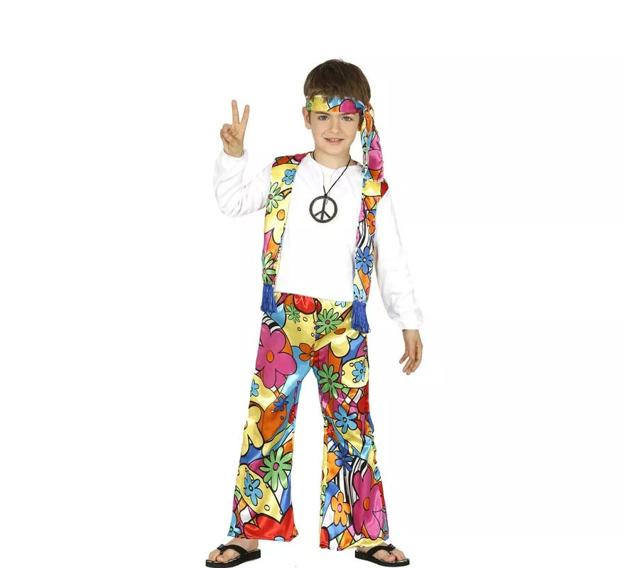Translation missing: de.Disfraz de Hippie Florido para niños