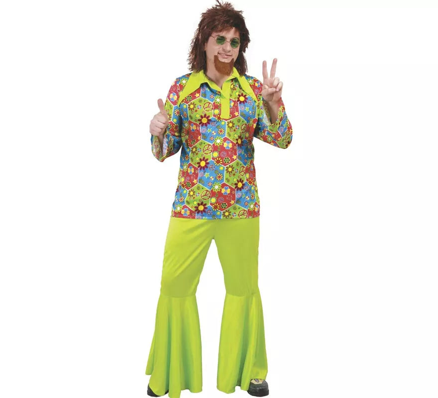 Translation missing: de.Disfraz de Hippie Flower Power para hombre