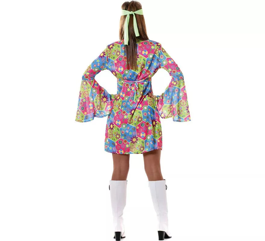 Translation missing: de.Disfraz de Hippie Flower Power para mujer