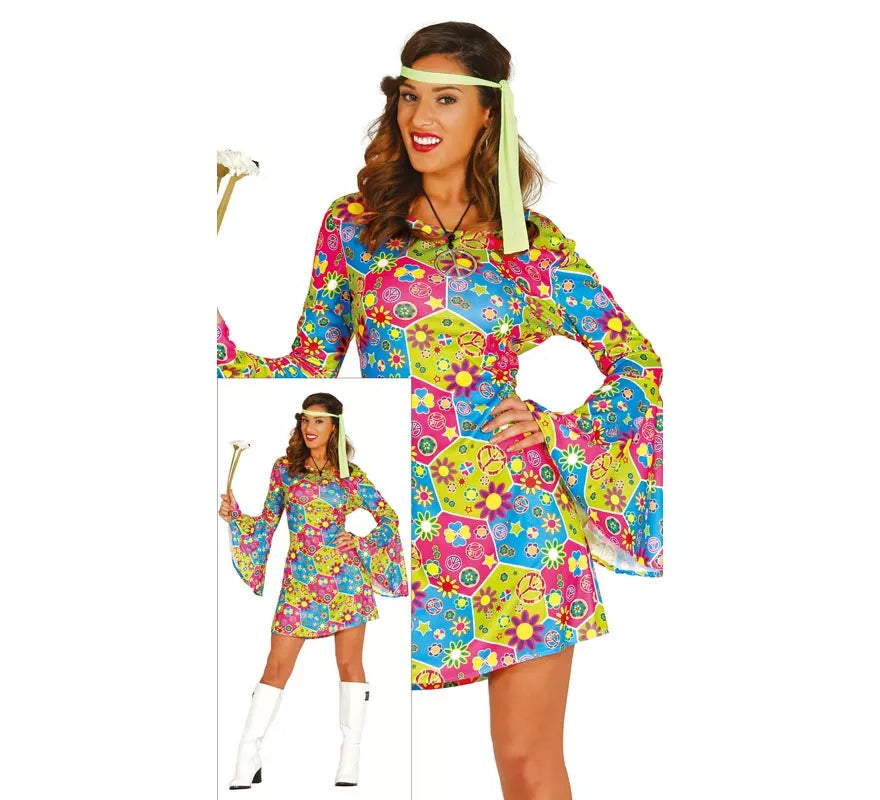 Disfraz de Hippie Flower Power para mujer