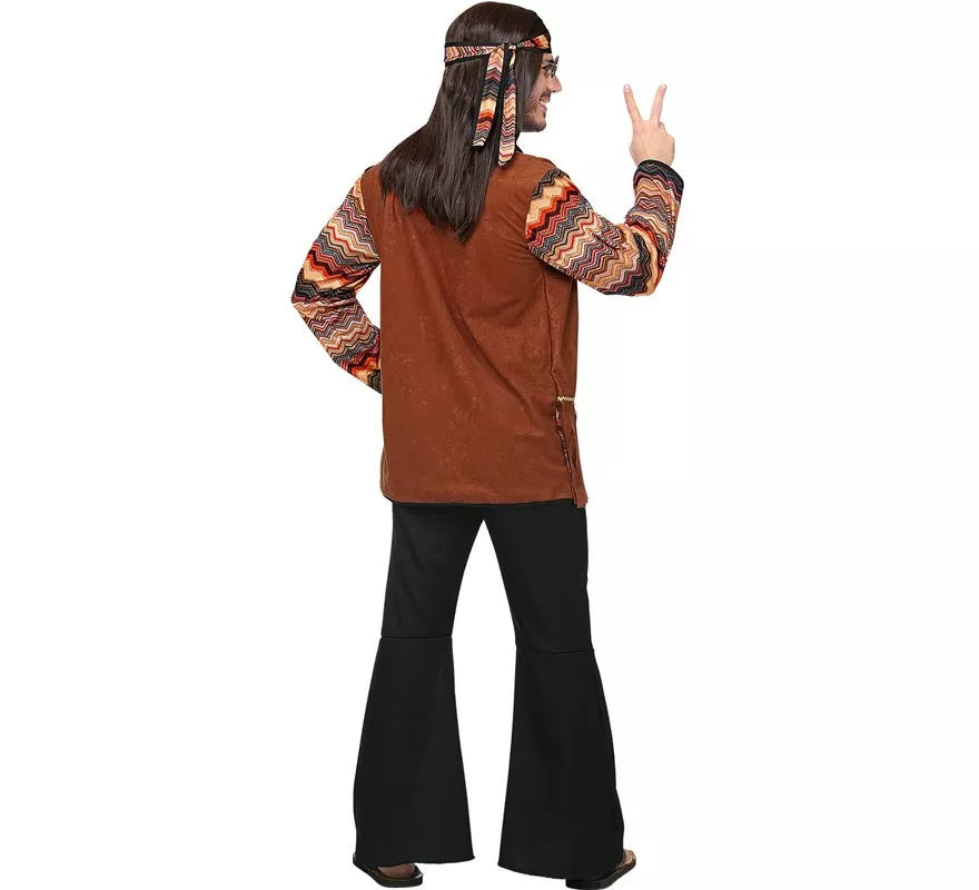 Disfraz de Hippie franjas de colores para hombre