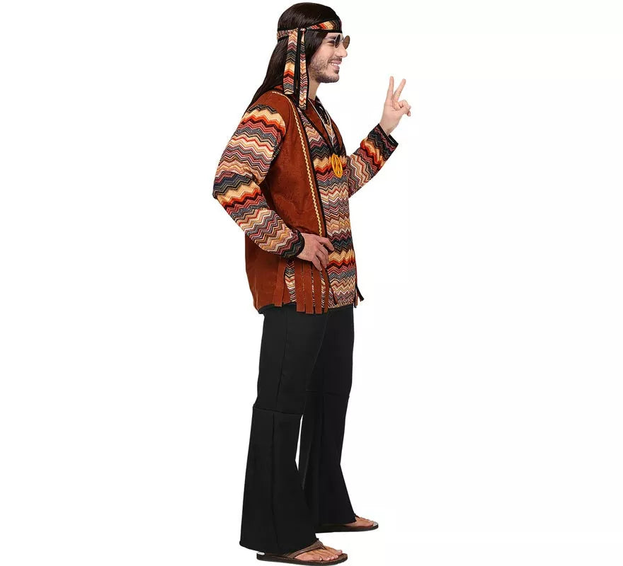 Translation missing: de.Disfraz de Hippie franjas de colores para hombre
