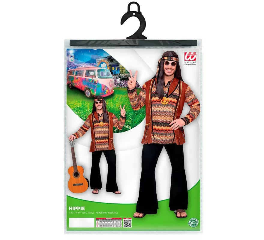 Translation missing: de.Disfraz de Hippie franjas de colores para hombre