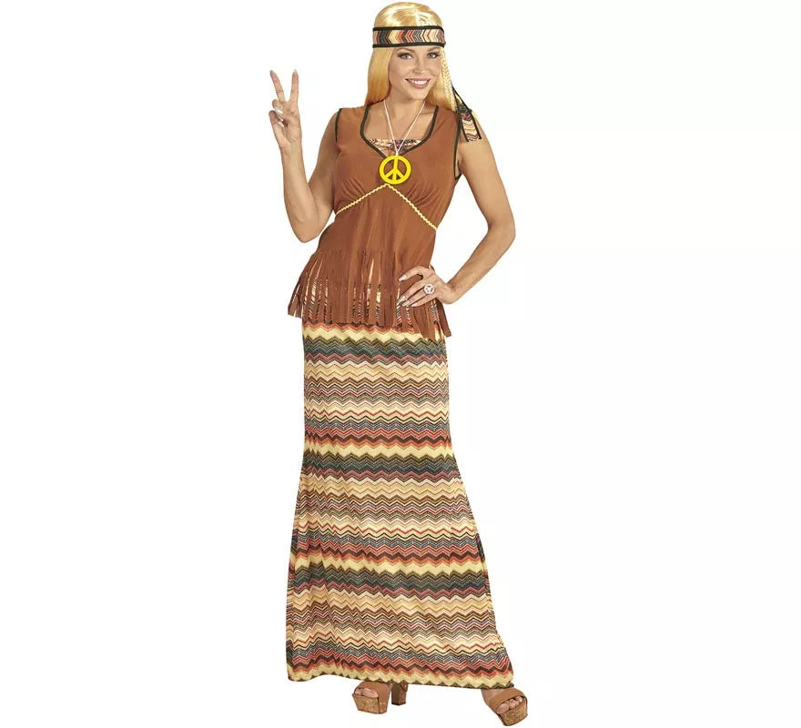 Translation missing: de.Disfraz de Hippie franjas de colores para mujer