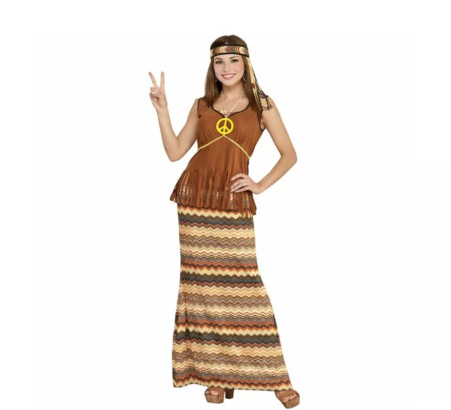 Translation missing: de.Disfraz de Hippie franjas de colores para mujer