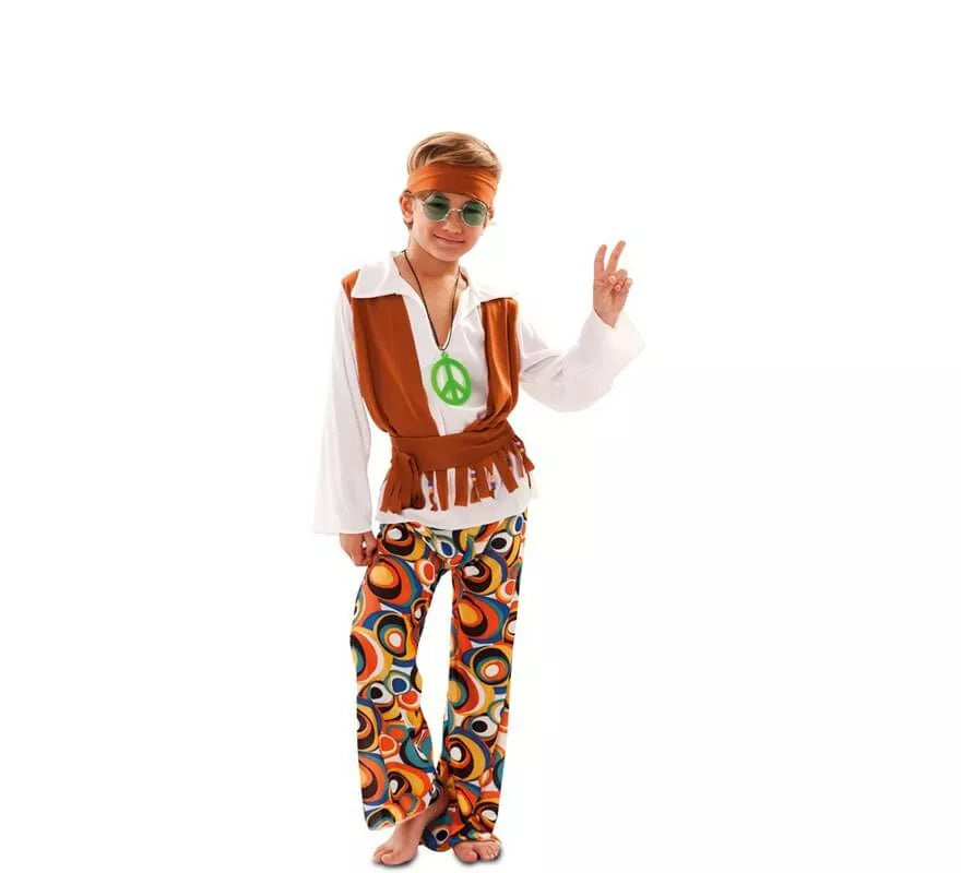 Translation missing: de.Disfraz de Hippie marrón para niño
