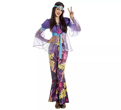 Lila Hippie Kostüm für Damen
